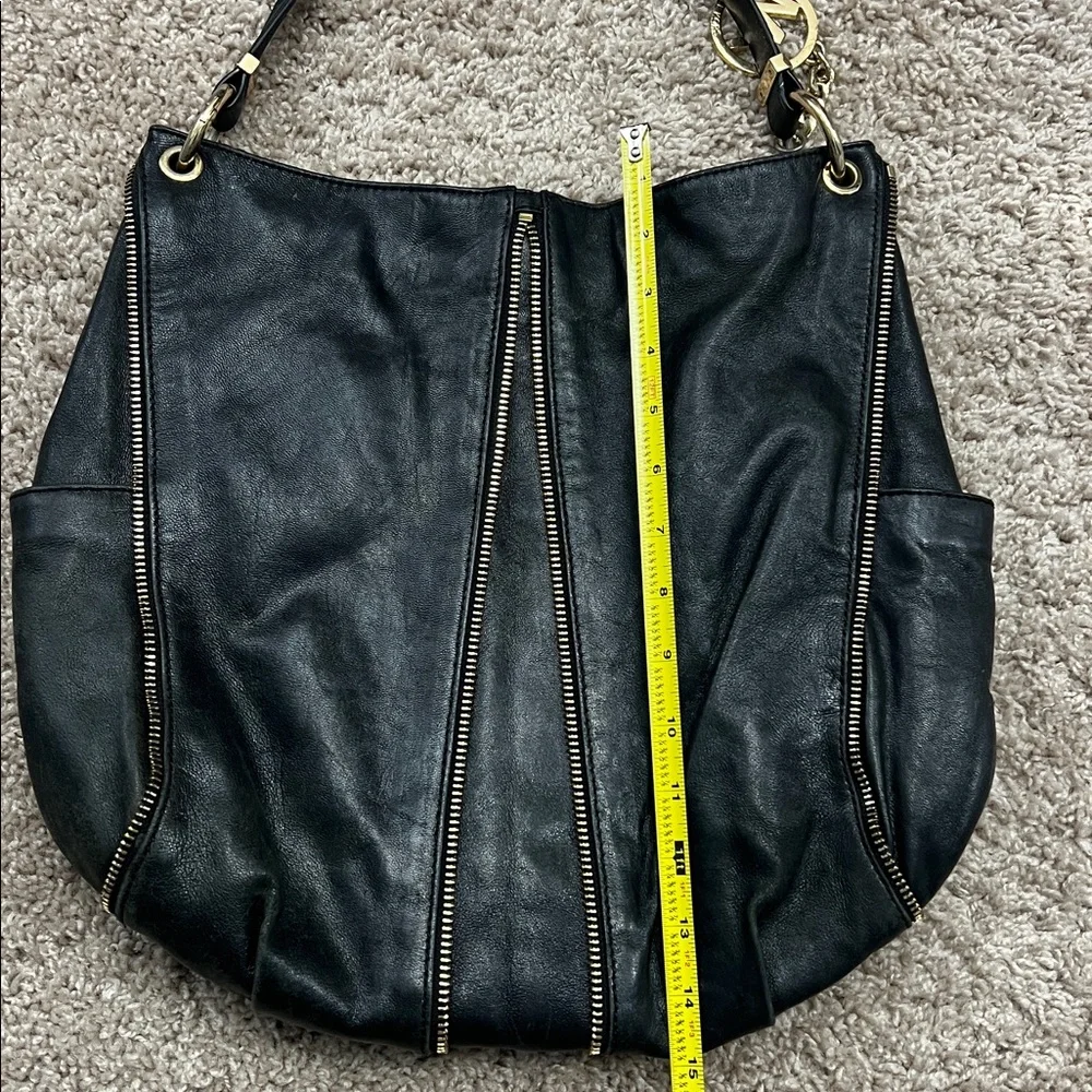 Michael Kors Black Shoulder Bag with Gold Accents